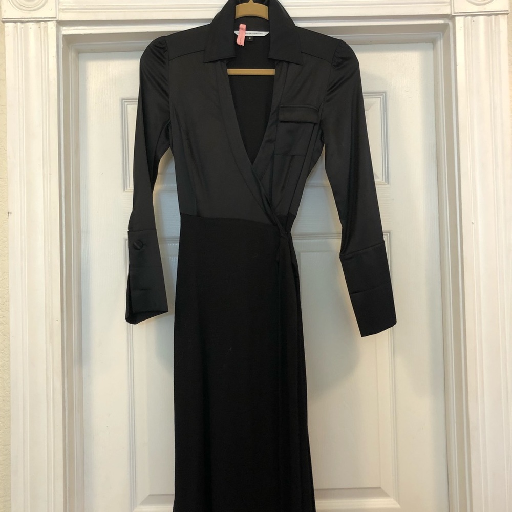 DVF black wrap dress